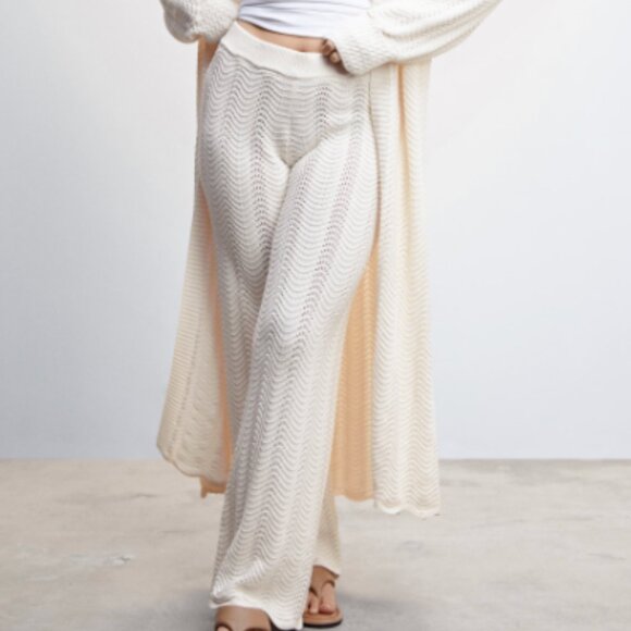 ***NWT***. RIPPLE STITCH KNIT SUMMER TROUSERS PANTS S-4/6 - Picture 6 of 8